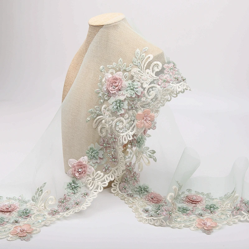 MLAEY 2yardsсиний изысканный эластичный стрейч кружевной отделкой Высокое качество