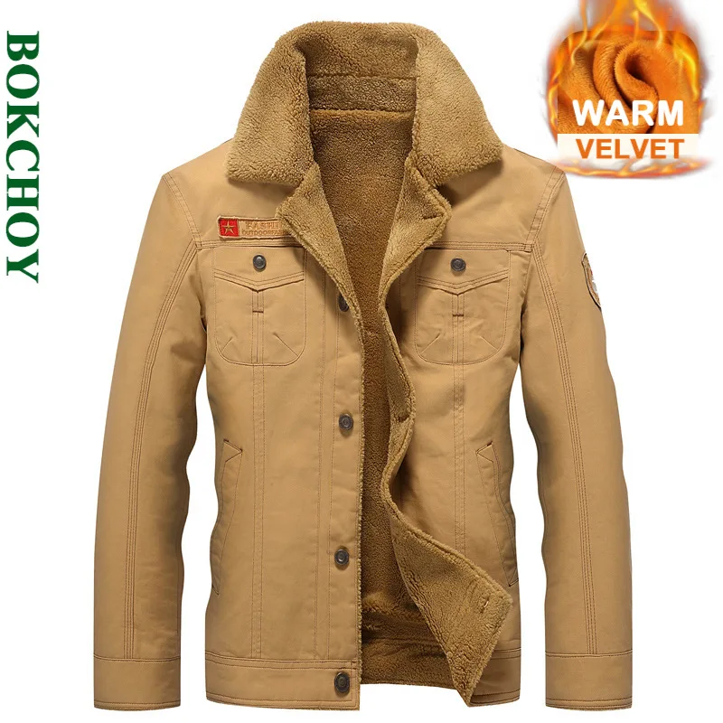 

Осень-зима мужская куртка-бомбер ВВС Пилот теплый мужской воротник в стиле милитари прочные размера плюс 5xl хлопок 608