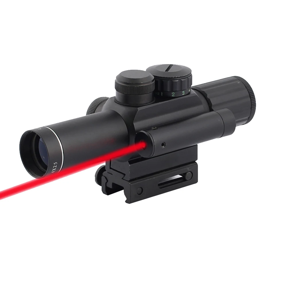 

SPINA Tactical Rifle Scope M6 4X25 Red Dot Sight Scope Laser Sight 11/ 20mm riflescope for hunting air gun