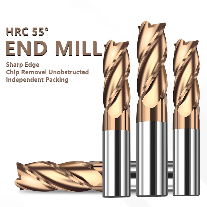 

All models CNC maching Endmills HRC55 Carbide end mill 1-14mm 4Flutes Milling Cutter Alloy Coating Tungsten Steel cutting tool