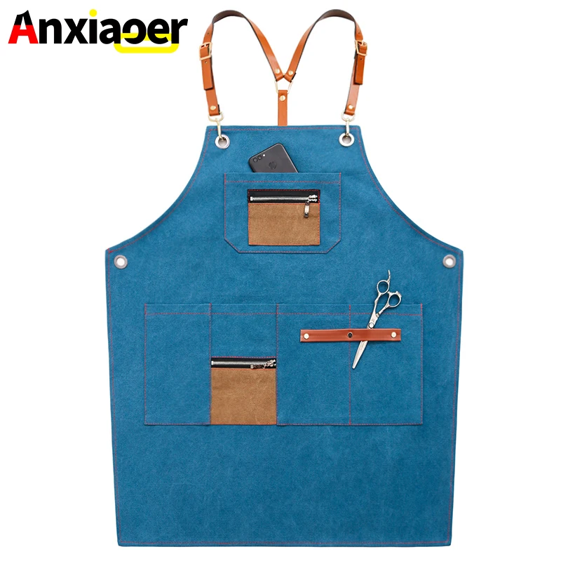 

Apron Korean Fashion Custom Logo Coffee Shop Teacher Tea Shop Hair Salon Chinese Restaurant Workwear Men and Women Printing