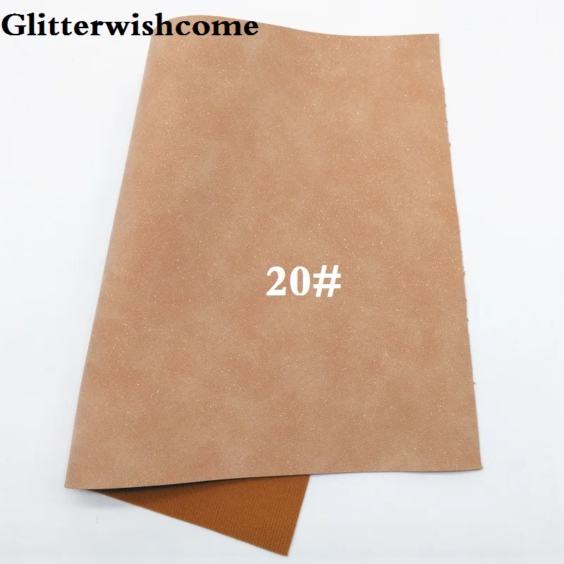 20 Glitterwishcome 21X29 см А4 Размер синтетическая кожа, замша кожа с блестками, искусственная из искусственной кожи Ткань Винил для бантов, GM036A - Цвет: 20
