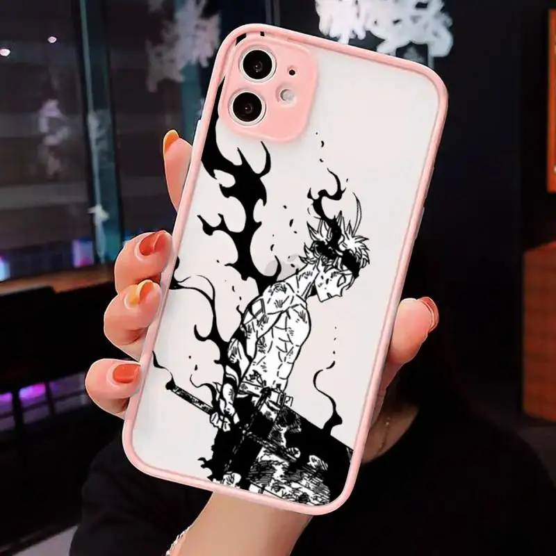 

Black Clover Phone Case Matte Transparent for iPhone 7 8 11 12 s mini pro X XS XR MAX Plus cover funda