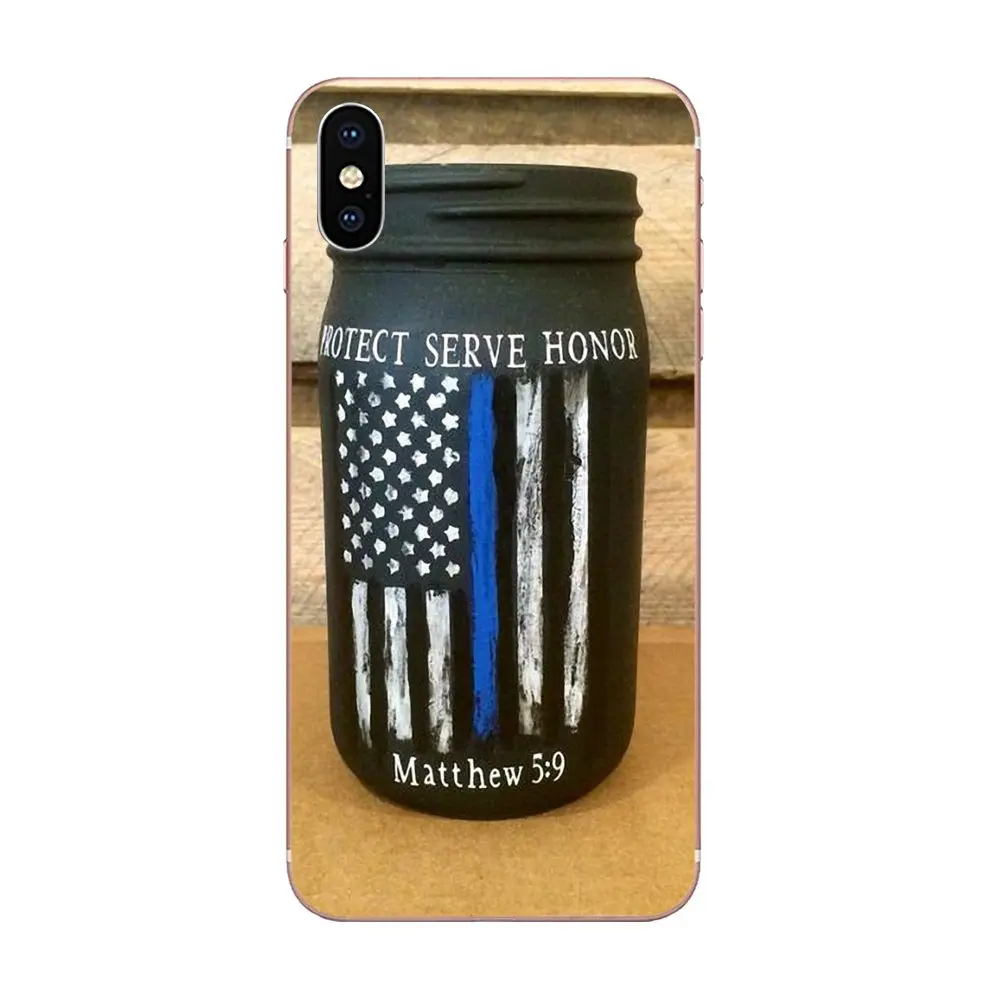 Us Police Badge - Thin Blue Line For Galaxy Alpha Note 10 Pro A10 A20 A20E A30 A40 A50 A60 A70 A80 A90 M10 M20 M30 M40 | Мобильные