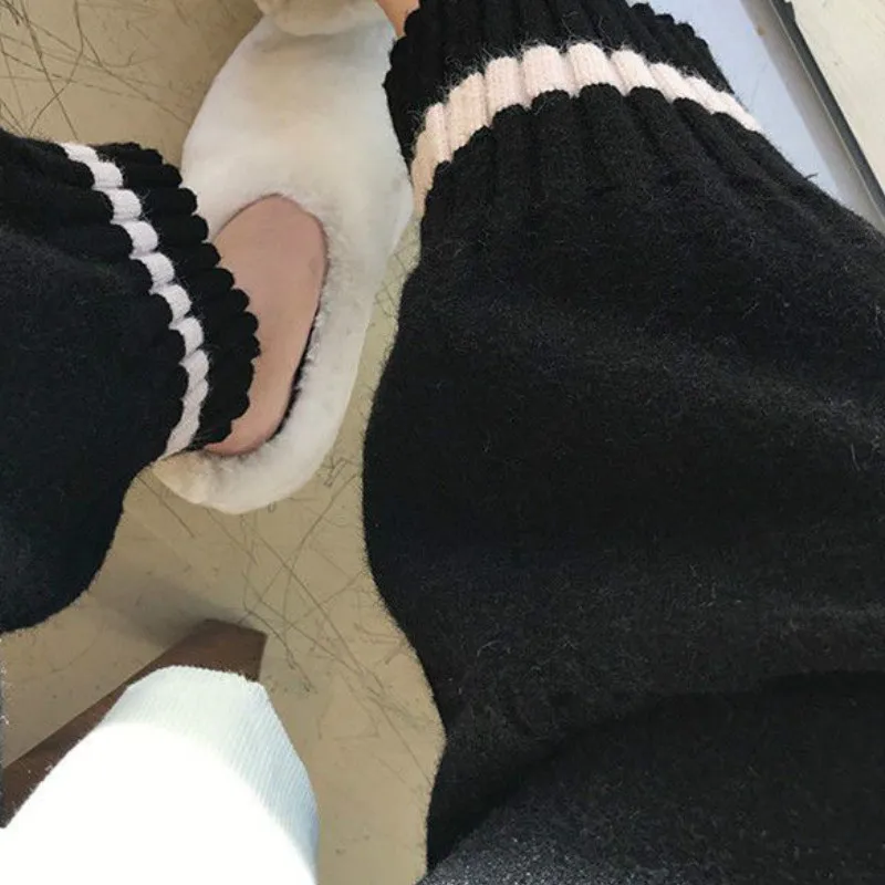 

Pants Women Thicker Ankle-length Winter Sweatpants Solid Casual Womens High Waist Trousers Warm Ladies Harajuku Black Streetwear