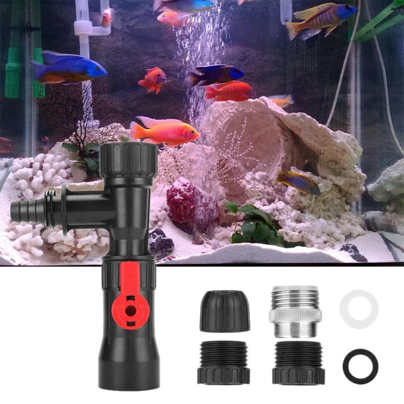 

Plastic Aquarium Water Changer 3-Way Faucet Type Water Changer Fish Tank Cleaning Tool Garden Splitter K3NA