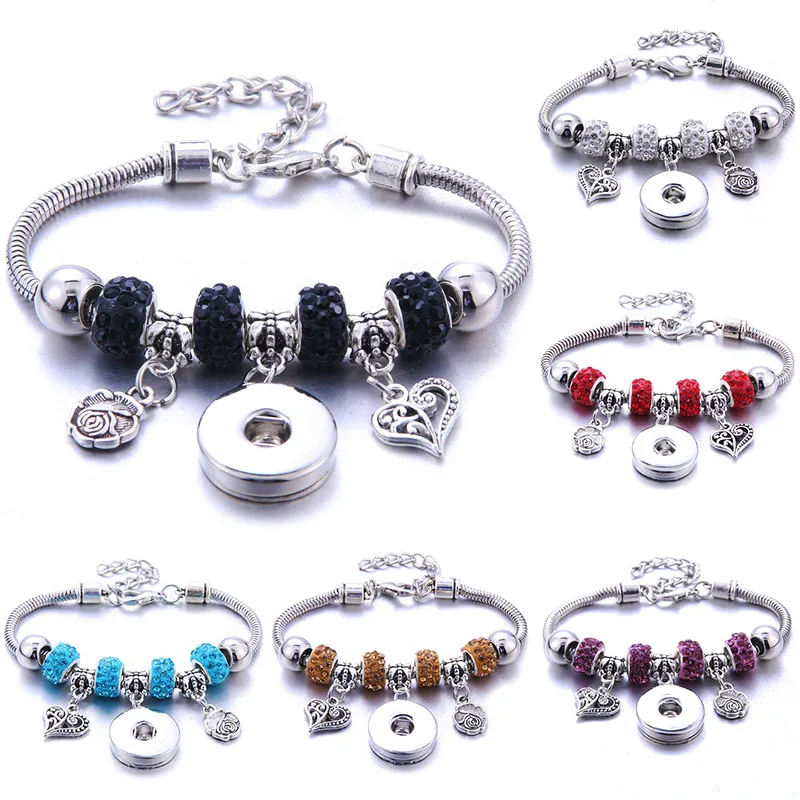 Новинка 2019 браслет с кнопкой застежкой в форме сердца застежка карабин змеиная