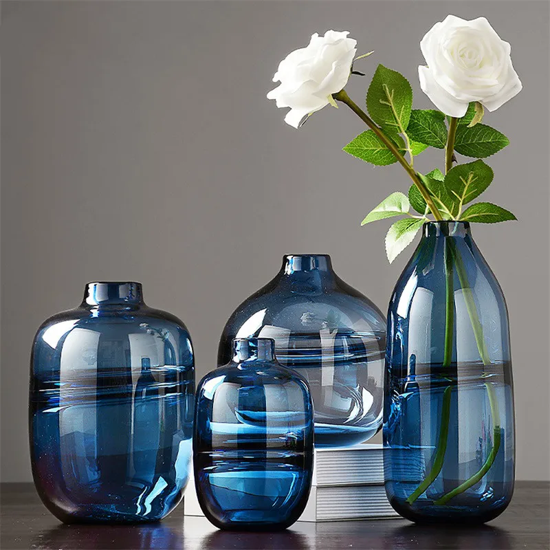 

European-style Simple Transparent Glass Vase Dried Flower Flower Arrangement European-style Home Decorations