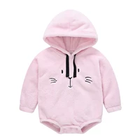 warm toddler baby girl hoodies ropa bebe de cute newborn baby boy bodysuits hooded jumpsuit velvet infant baby overalls 0 18m
