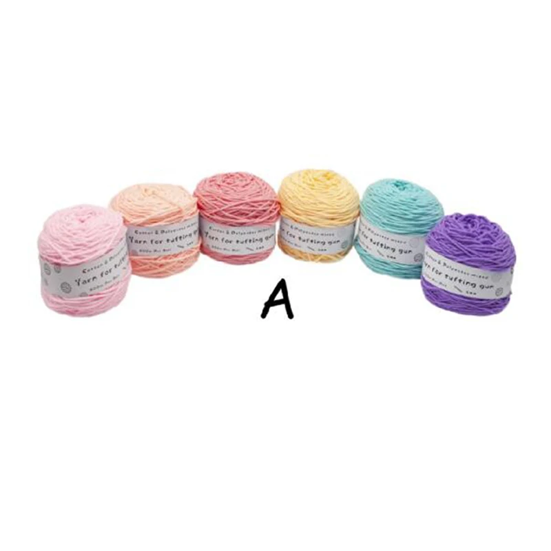 

6roll/set 200M Solid Tufting Yarn 8 Strands Cotton Yarn For Tufting Gun Monk Cloth 24Color Knitting Thread Poke embroidery