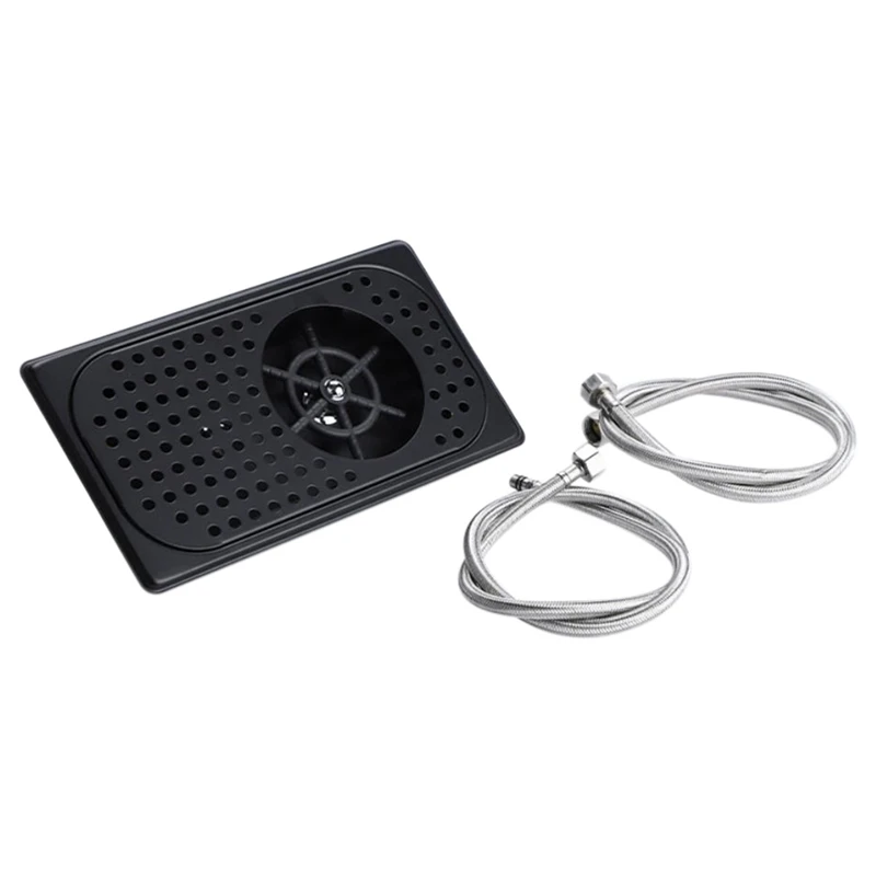 

NEW-Pitcher Rinser Stainless Steel Bar Glass Rinser for Sink, Cup Washer Spray Rinser for Hotel Cafe Restaurant Black