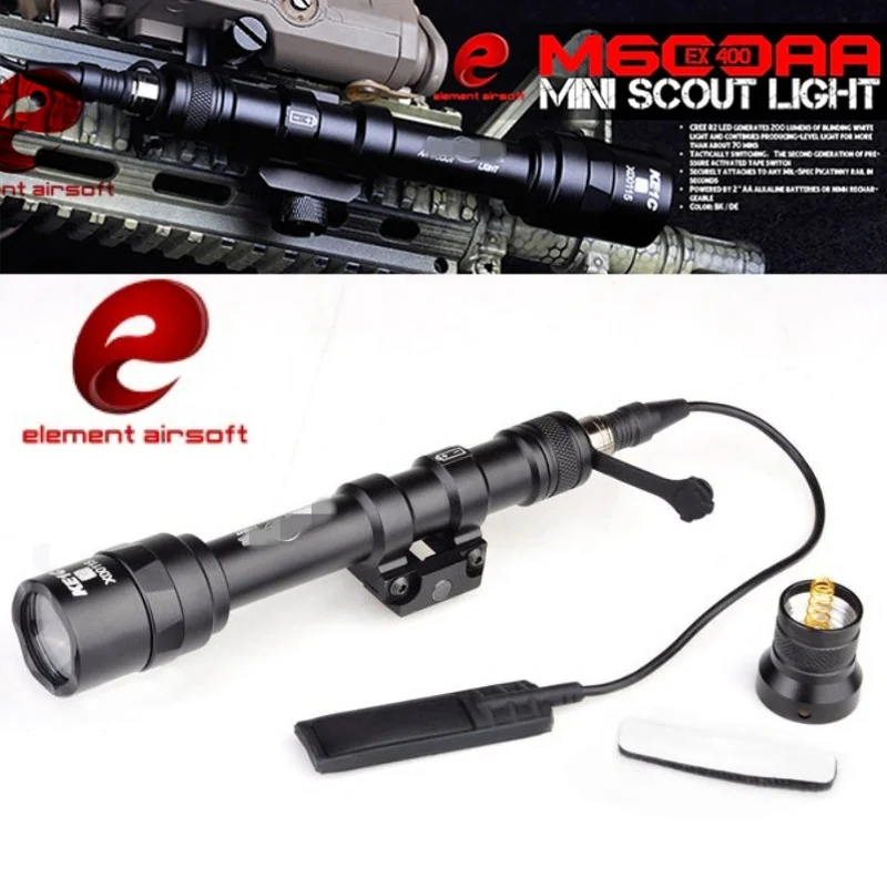 

Миниатюрный фонарь-разведчик Element Airsoft M600AA, тактический фонарь с s-образной лампой для охоты EX400