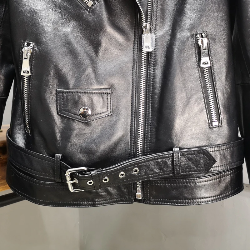 Genuine Leather Jacket Women Real Sheepskin Ladies Coat New Fashion Autumn Winter Motorcycle Biker Outerwear Clothes