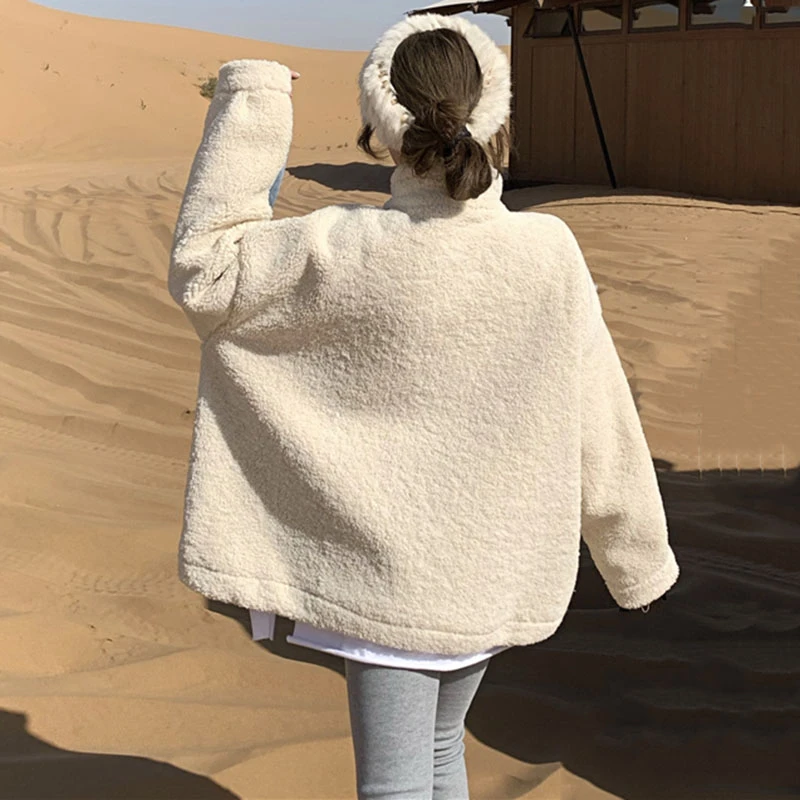 

SeeBeautiful Fleece Stitching Denim Large Size Thick Jacket Coat Stand Collar Long Sleeve New Fashion Spring 2021 Women M660