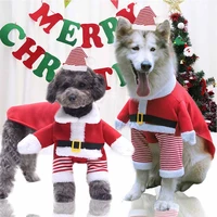 dog cat clothes christmas santa claus riding horse big pet costume hooded keep warm costume kitten puppy supplies for navidad