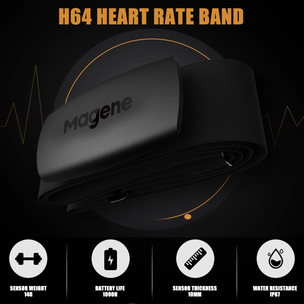 

Magene Mover H64 Heart Rate Monitor Bluetooth 4.0 ANT + magene Sensor With Chest Strap Computer Bike Wahoo Garmin BT Sports Band