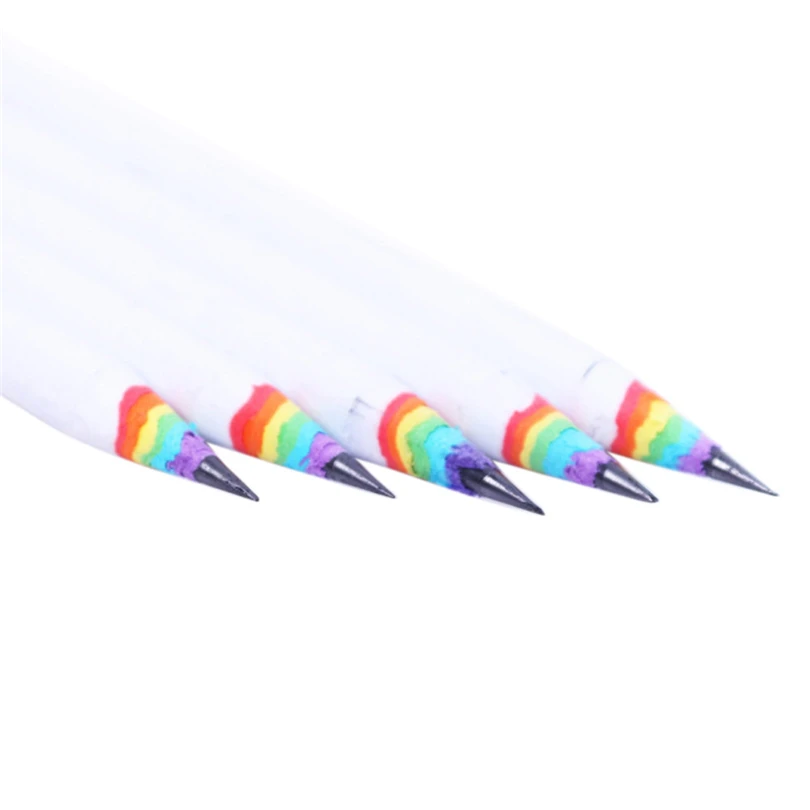 5 шт./партия, набор из черного и белого дерева, радужные карандаши, школьные офисные канцелярские принадлежности,, для детей, для письма, горячая Распродажа S3