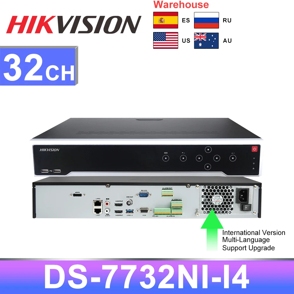 Hikvision NVR 32CH 4K NVR DS-7732NI-I4 NVR for IP Camera Support Two Way Audio 12MP P2P APP IPC Surveillance System