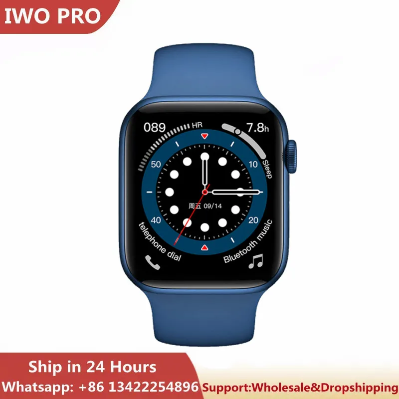 

New W56 IWO 13 PRO Smart Watch 44MM/40MM Series 6 1.75'' Display Wireless Charger Heart Rate ECG IP68 Waterproof W27 Smartwatch