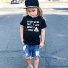 Извините, мы поздно, Забавная детская футболка, милая рубашка с надписью для маленьких мальчиков и девочек, Повседневная Блузка для малышей, футболки, топы, детские летние рубашки