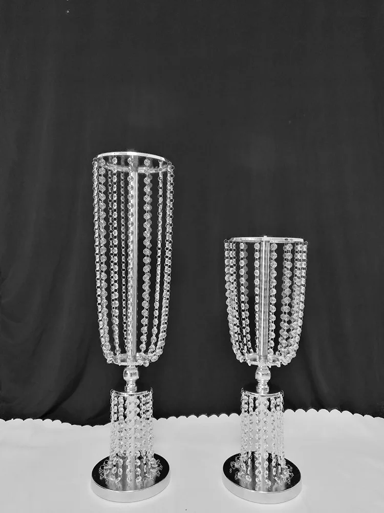 

6pcs Artificia Flowers Table Stand Road Lead Candlestick Wedding Centerpiece Event Party Birthday Decoration Wedding Gift