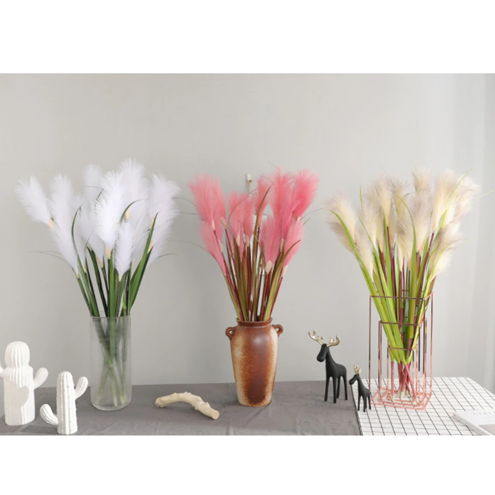 

Artificial Reed Dried Flowers 1pcs Decorations Unfoldable Pink Plastic 90cm Phragmite Plants