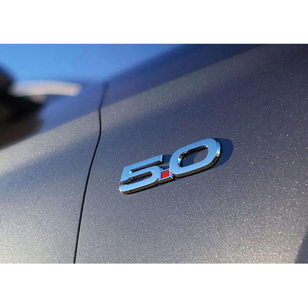 3D 5,0 эмблема разрядка этикетка односторонний значок украшение для Ford Mustang автомобиля боковое крыло багажник обшивка кузова черный серебристый