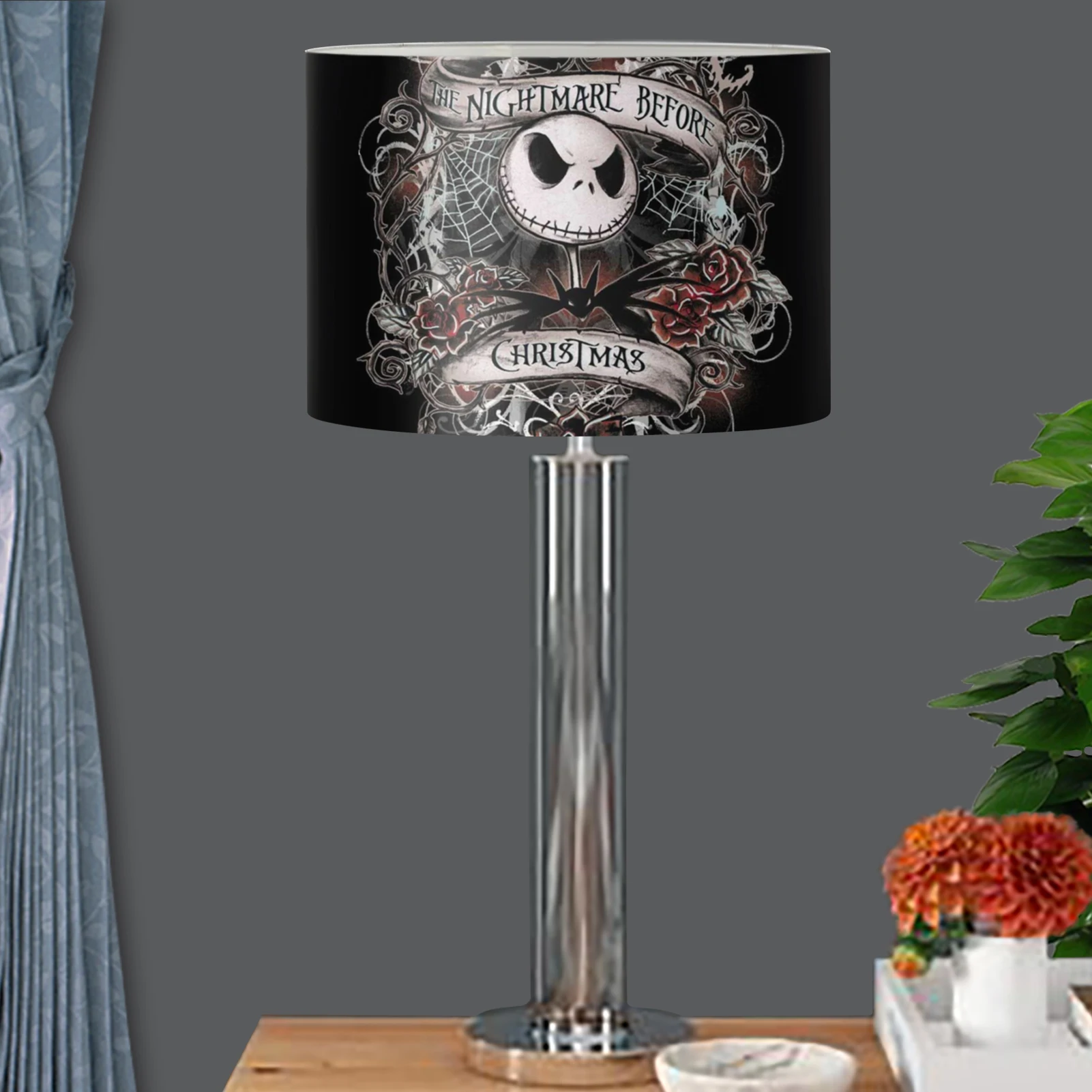 

The Nightmare Before Christmas Desk Lamp Shade Modern Iron Ring PVC Lampshade Nordic Simplicity Style Round Lamp Cover 2021 New
