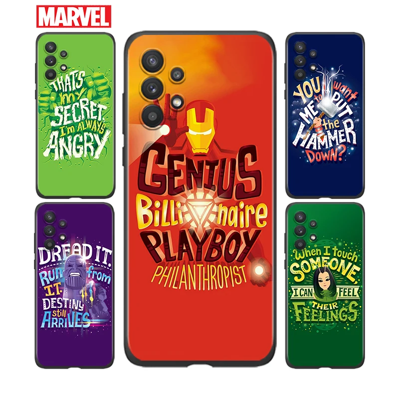 

Marvel superhero text For Samsung A91 A72 A71 A52 A51 A42 A41 A32 A31 A22 A21S A12 A11 A03 A02S A01 4G 5G Phone Case