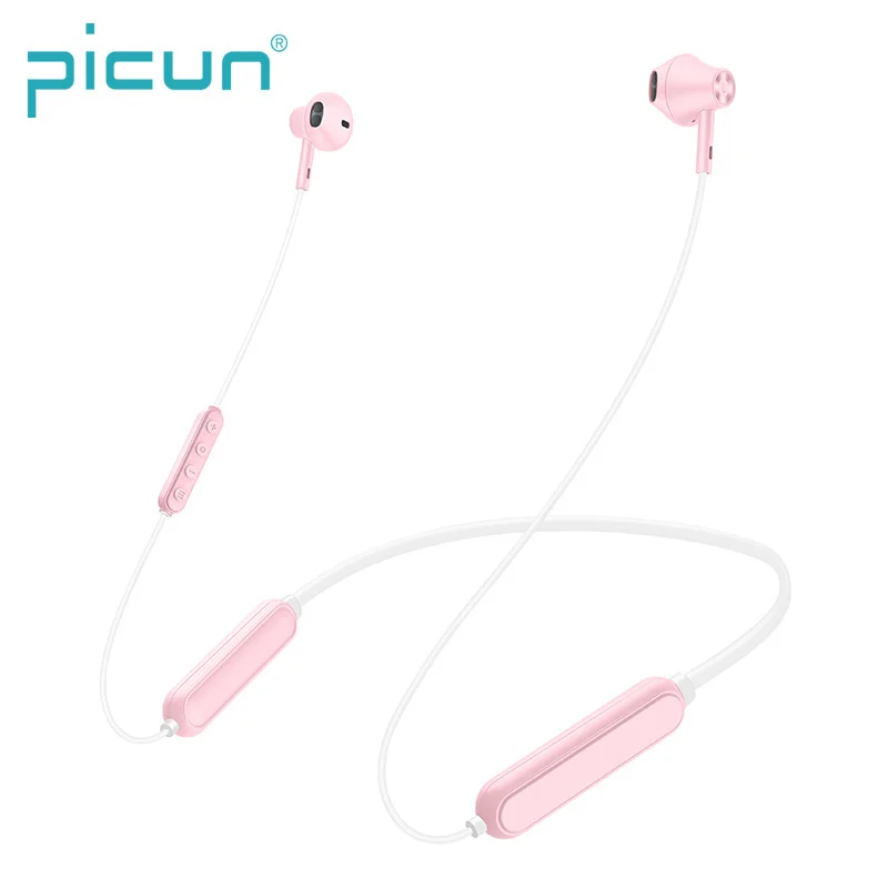 rose Picun X3 Bluetooth наушники IPX6 водонепроницаемые спортивные беговые беспроводные наушники Магнитный дизайн шейные стерео наушники - Цвет: rose