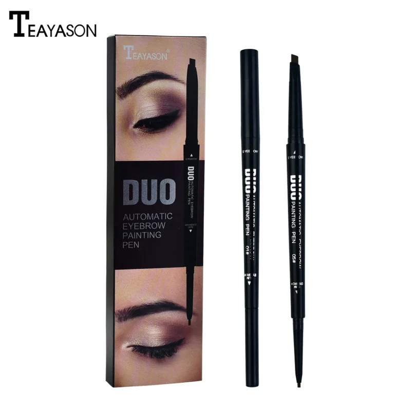 

Natural Long Lasting Paint Tattoo Eyebrow Black Brown Eyebrow Pencil with Brush Waterproof Make-Up Eyebrow Pen TSLM1