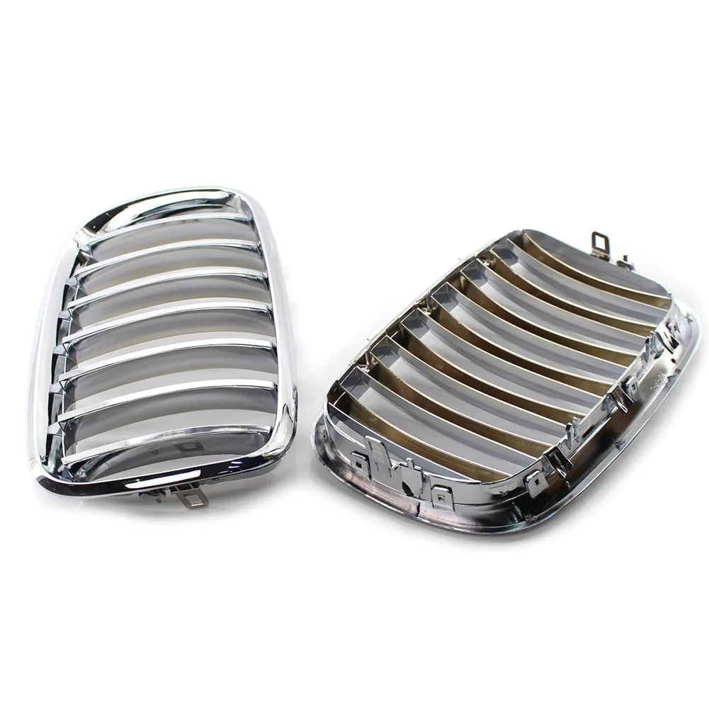 

1Pair ABS Plastic Chrome Car Front Kidney Grille Fit for BMW E70 X5 E71 X6 2008 2009 2010 2012 2013 Grill Car-styling Accessorie