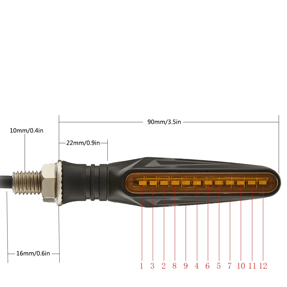 New Motorcycle Flowing Light Turn Signal LED Signal Light For Motorbike Modified Vehicles For Outdoor Modified Car Signal Light