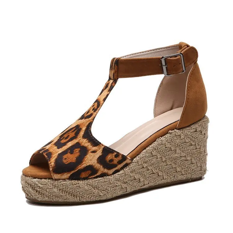 

2021 Summer High Wedges Heel Sandals Fashion Hasp Open Toe Platform Breathable Wedge Heel Women Sandals Ladies Out Beach Shoes