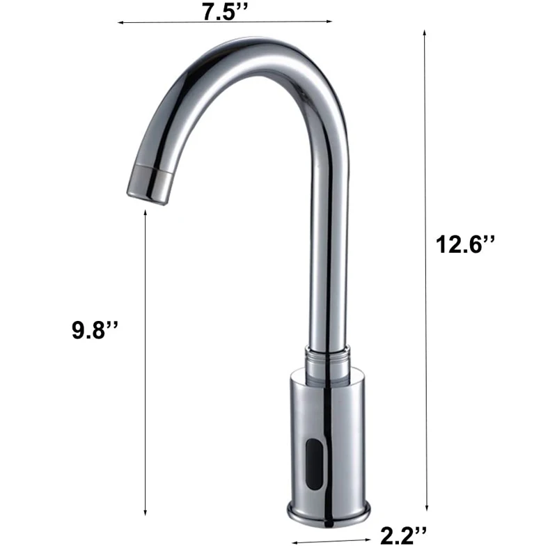 

Kitchen Faucets Automatic Infrared Sensor Sink Faucet Brass Commercial Water-Saving Single Cold Water Deck Mount Basin Faucet