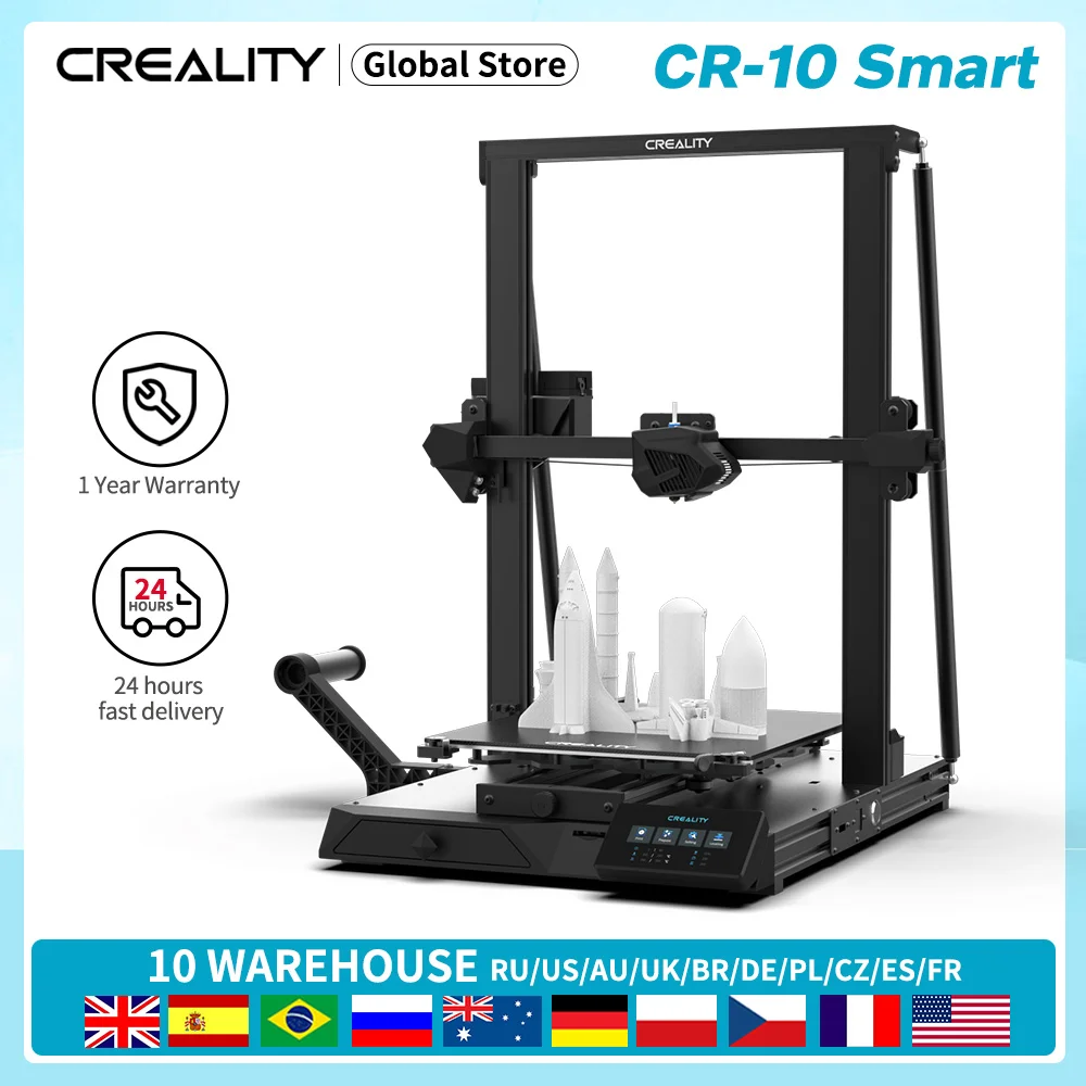 CREALITY CR-10 Smart 3D Printer Print Size Intelligent Auto-Leveling Filament Built-in WiFi 4.3inch Touchscreen 300x300x400mm