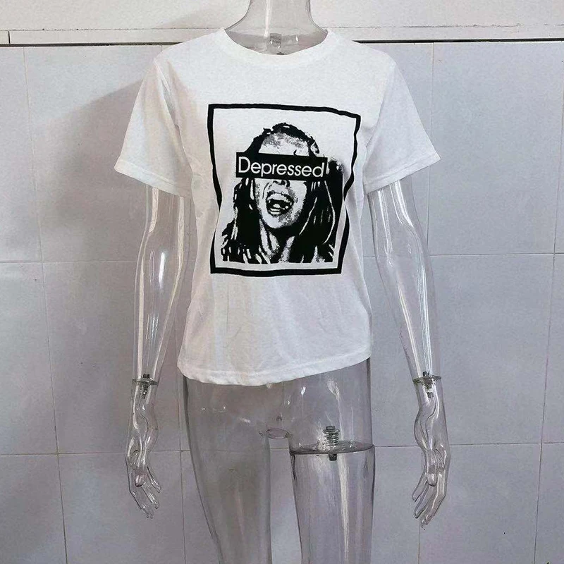 Высокое качество женская футболка эстетические корейские рубашки хлопок