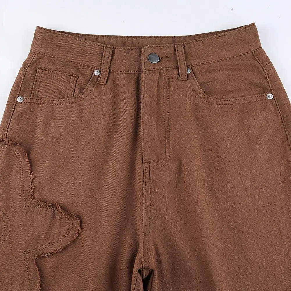 

Women Pants Floral Patchwork Loose Fashion Mid Rise Solid Color Trousers for Work Spring Autumn Women's Clothing