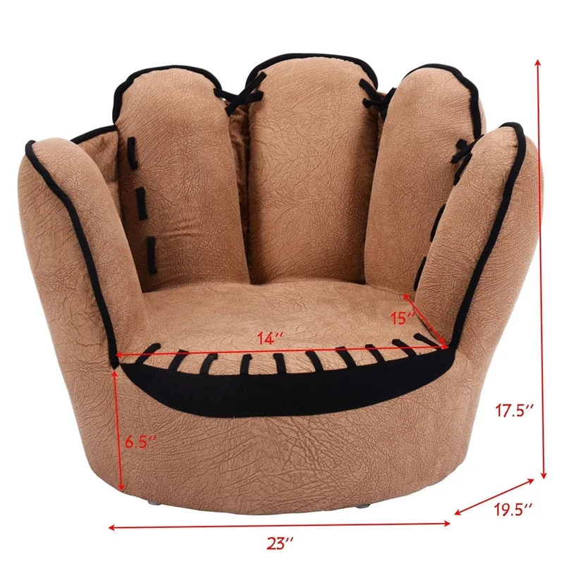 

Five Fingers Baseball Glove Shaped Kids Sofa Children Chair Neat Puff Skin Toddler Children Cover for Sofa Best Gifts