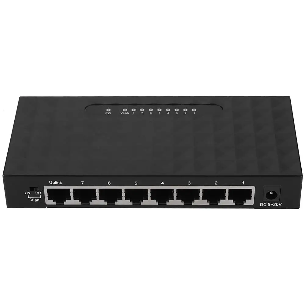 100 Мбит/с 8 портов высокопроизводительный сетевой VLAN концентратор Gigabit Ethernet настольный коммутатор сетевой переключатель настенный дизайн 100-240 В