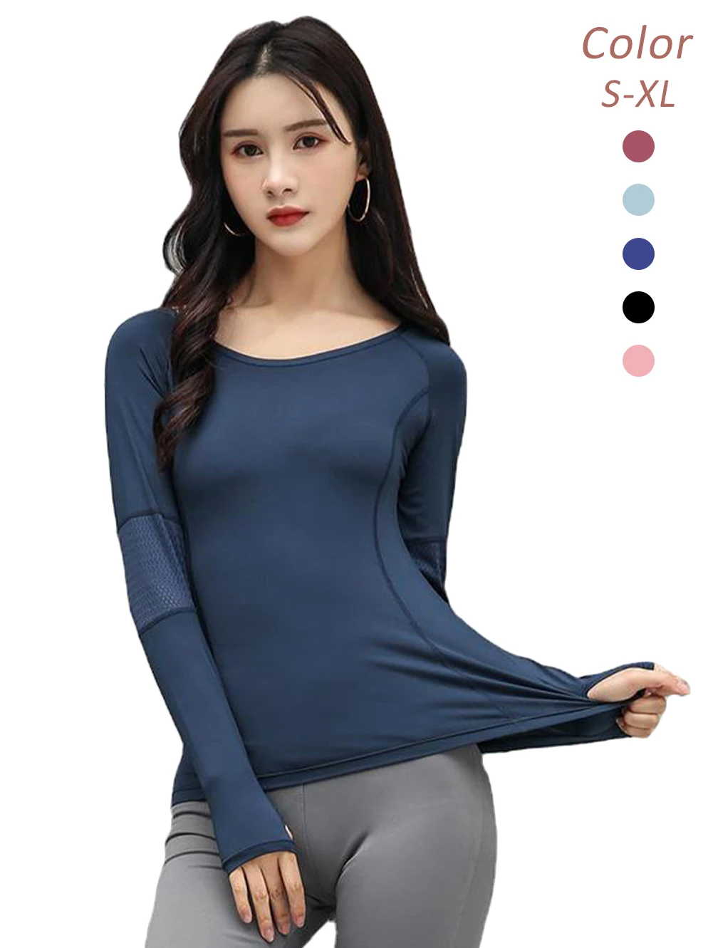 

Sports Women's T-shirt Long Sleeve Crop Top Quick Dry Breathable Shirts Slim Workout Fitness Gym Female Tops Yoga Shirts