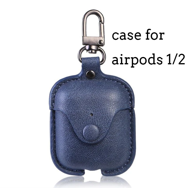 Роскошный мягкий чехол для Apple Airpods, аксессуары, роскошный кожаный чехол для AirPods 2 pro, наушники 3, черный чехол с брелоком - Цвет: Blue for 1 2