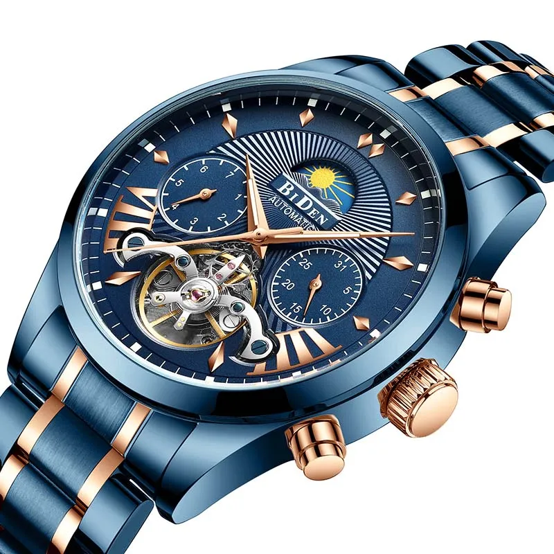 Роскошные мужские спортивные часы с хронографом водонепроницаемые аналоговые