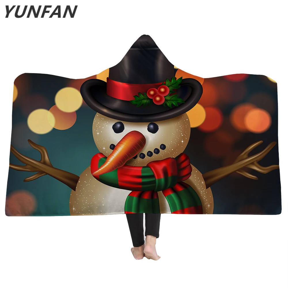 

Christmas snowman Blanket Adult Festive Home Anti-Pilling Winter Throw Blanket for Airplane Christmas Dropship Wearable rugs