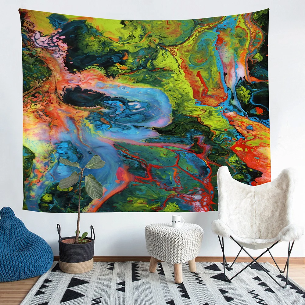 

Hippie Tapestry Abstract Painting Art Wall Hanging Living Room Decor Crafts for Kids Girls Boho Wall Decorative Wall Hanging