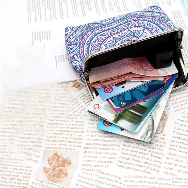 Женский кошелек в этническом стиле ретро с принтом мини-кошелек геометрическим