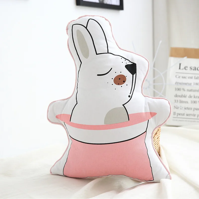 Подушка для объятий в скандинавском стиле с кроликом единорогом мягкая