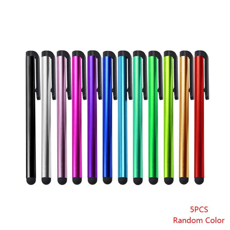 

5 Pcs Clip Design Soft Head For Phone Tablet Durable Stylus Pen Capacitive Pencil Touch Screen Pen