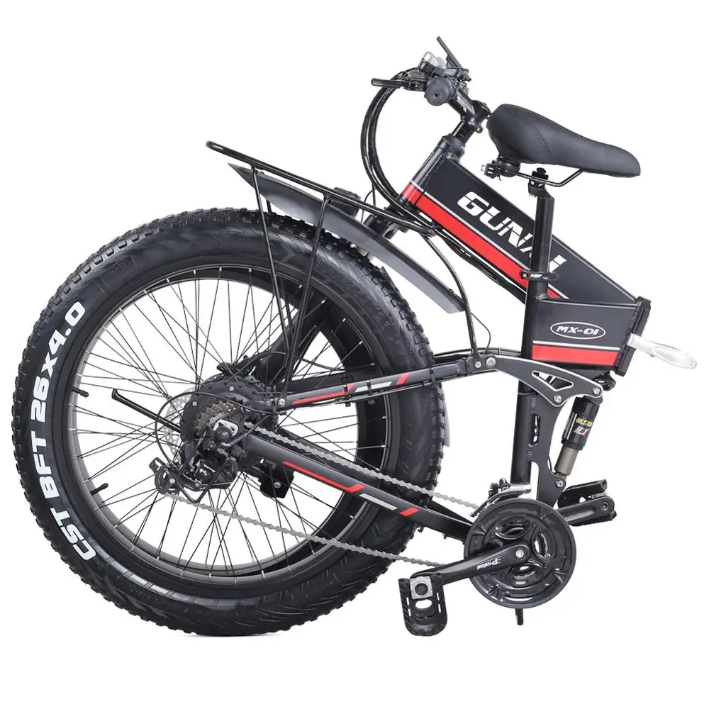 Verkaufen GUNAI Elektrische Fahrrad 1000W E-Bike Fett Reifen Mountainbike Falten Elektro-bike Mit LCD Display 48V Abnehmbare Lithium-Batterie