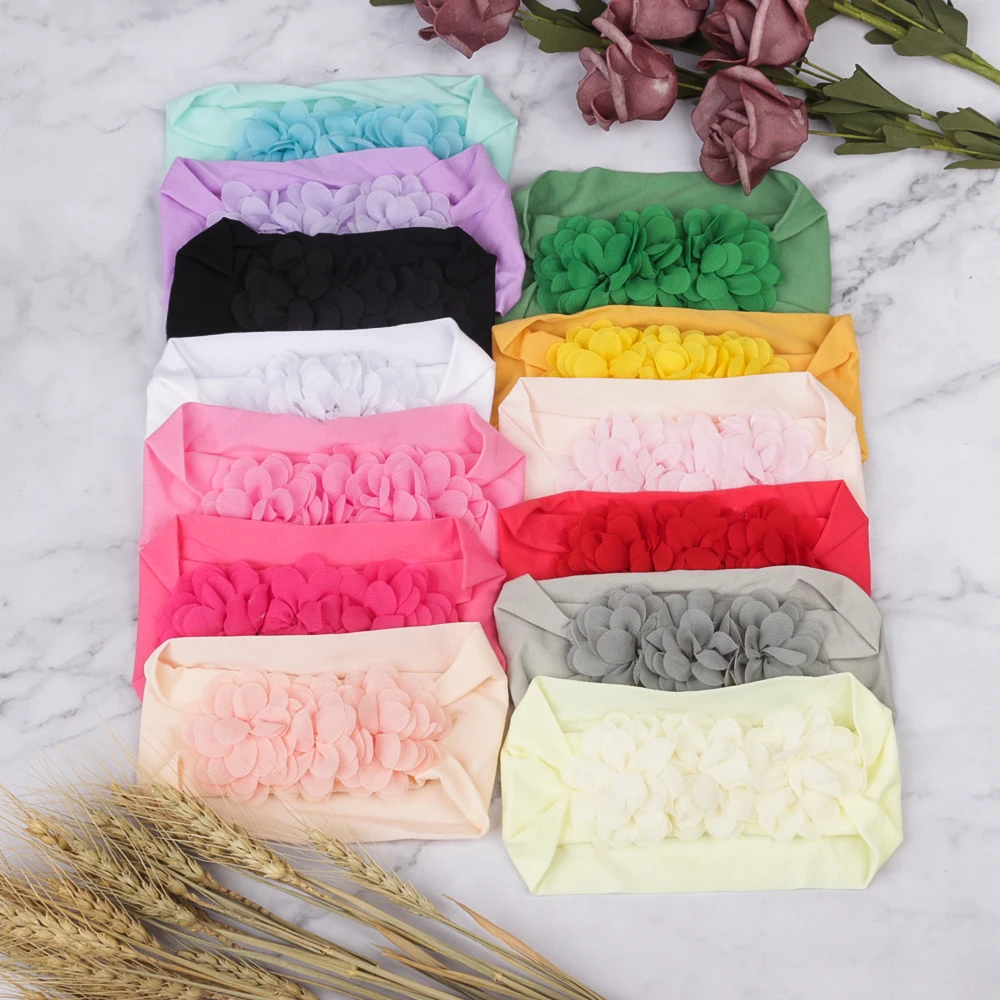 

13PCS Baby Soft Hair Tie Children Solid Color Chiffon Hair Bands Infant Headband Babies Headwear Styling Tools Hair Accessories